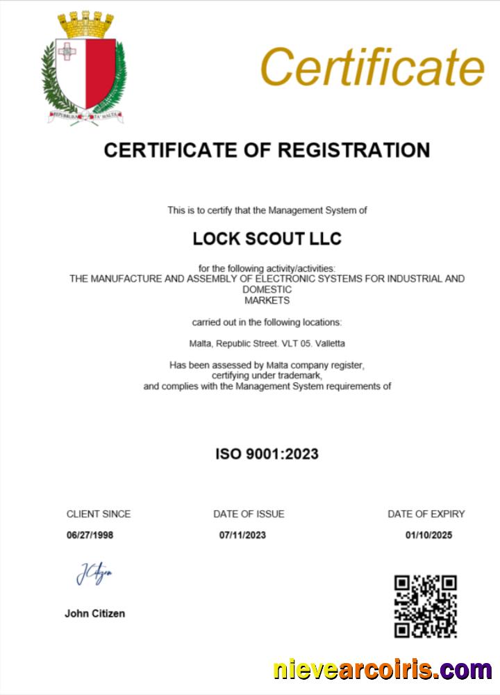 Malta business registration certificate